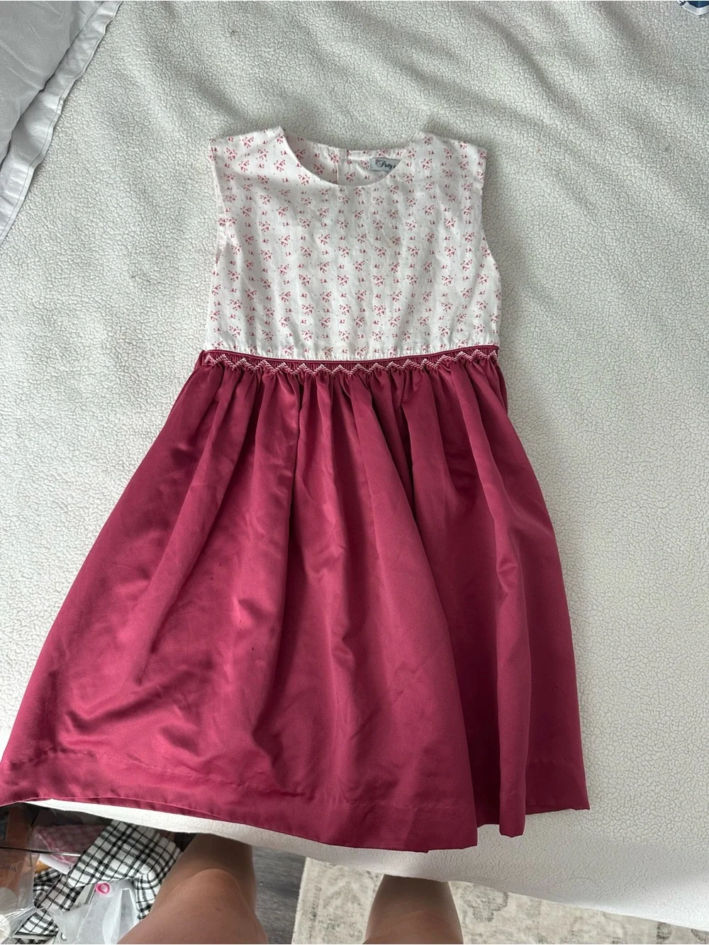 Pretty in pink Girls Floral Pink & Burgundy Sleeveless Party Dress
